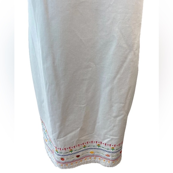 🆕Studio ease Y2K NWT ladies SZ 10 all cotton white sheath dress embroidered hem - Picture 3 of 16
